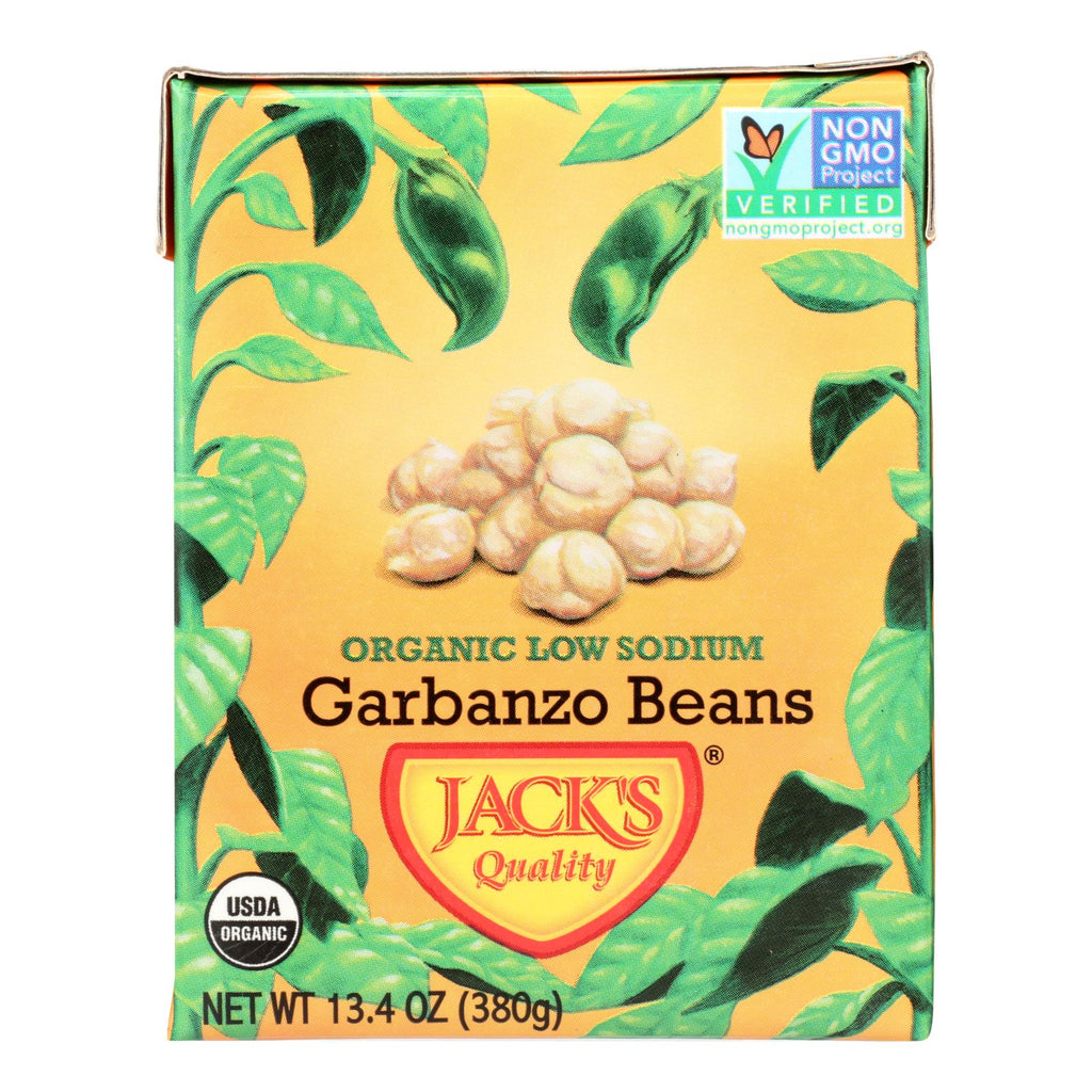 Jack's Quality Organic Garbanzo Beans - Low Sodium - Case Of 8 - 13.4 Oz - Lakehouse Foods