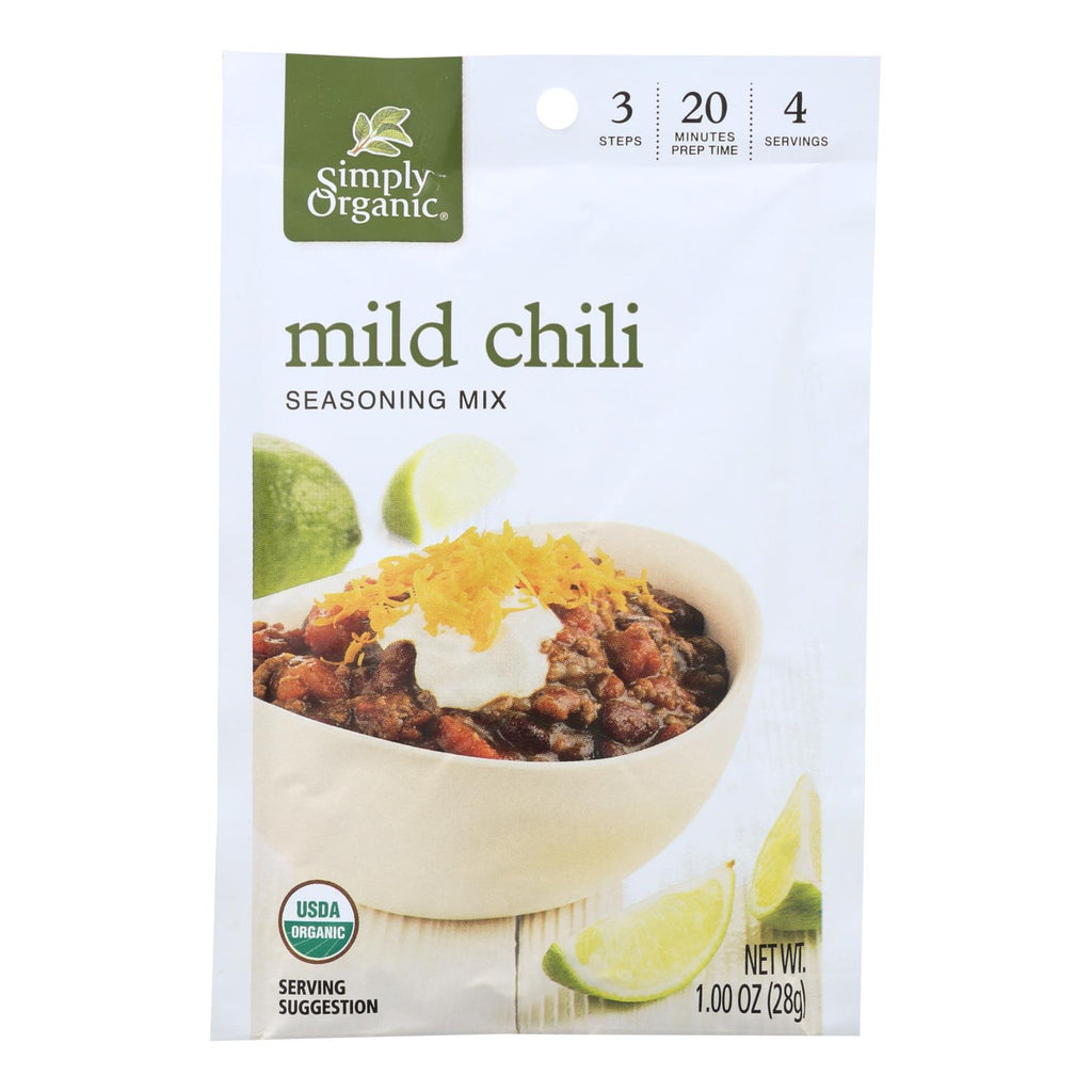 Simply Organic Seasoning Mx - Organic - Mild Chili - Case Of 12 - 1 Oz - Lakehouse Foods