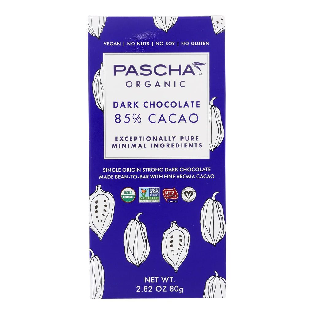 Pascha - Bar Chocolate 85% Cacao - Case Of 10 - 2.82 Oz - Lakehouse Foods