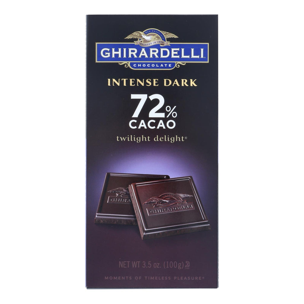 Ghirardelli Intense Dark 72% Cacao Twilight Delight Chocolate Bars  - Case Of 12 - 3.5 Oz - Lakehouse Foods