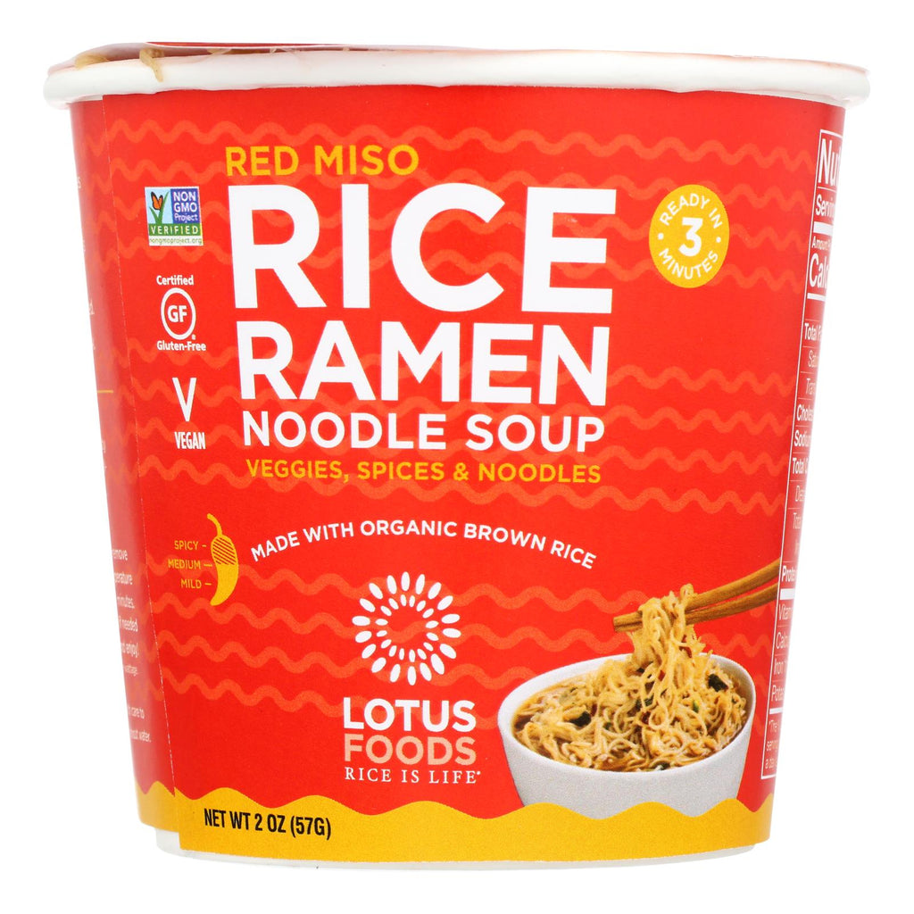 Lotus Foods Red Miso Rice Ramen Noodle Soup - Case Of 6 - 2 Oz - Lakehouse Foods