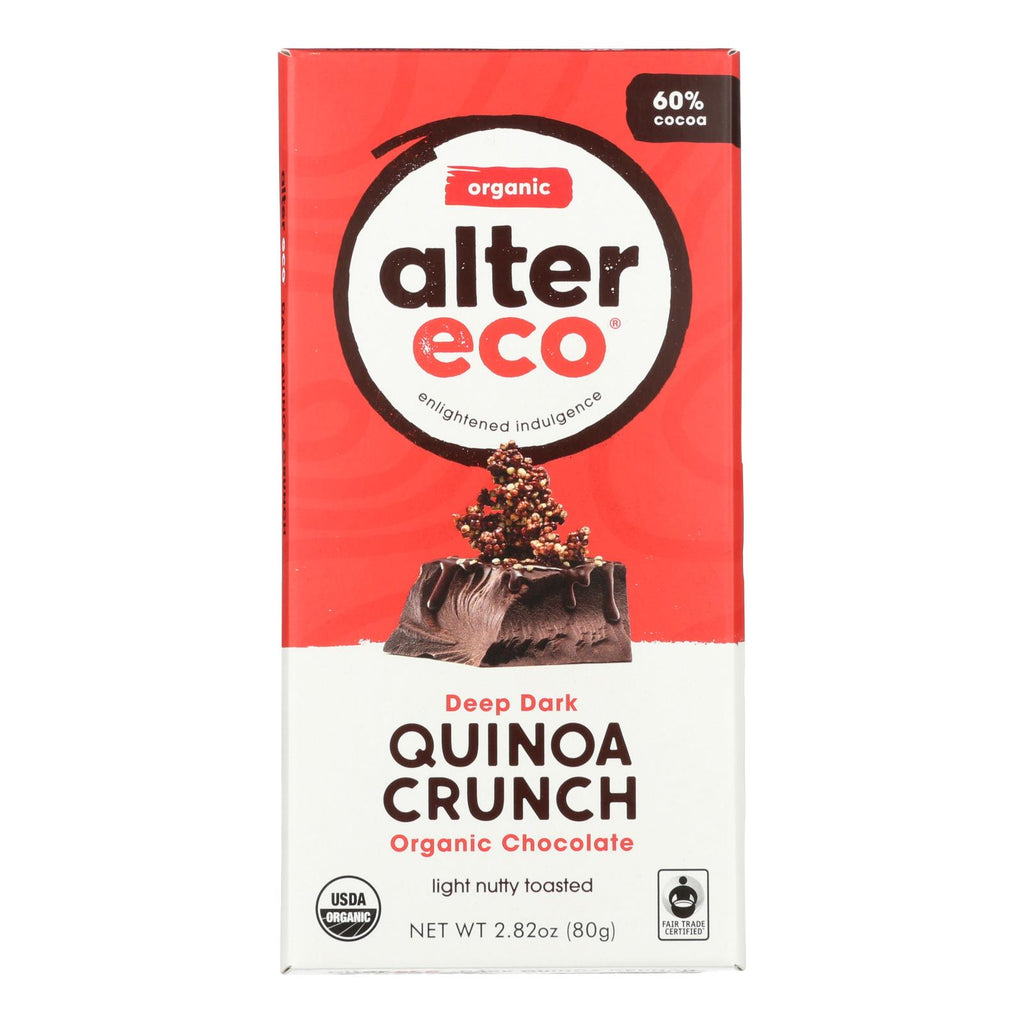 Alter Eco Americas Organic Chocolate Bar - Dark Quinoa - 2.82 Oz Bars - Case Of 12 - Lakehouse Foods