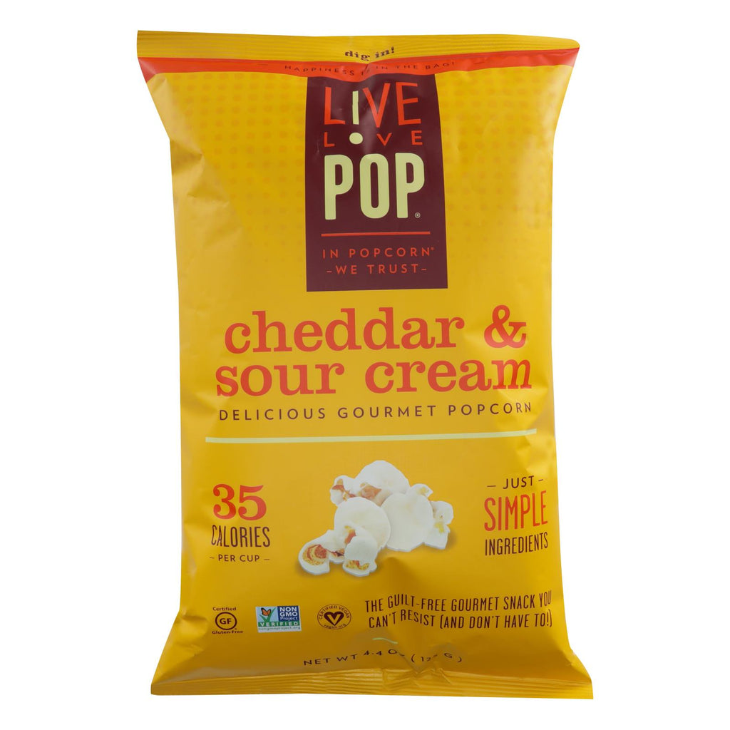 Live Love Pop - Popcorn Cheddar&sour Cream - Case Of 12 - 4.4 Oz - Lakehouse Foods