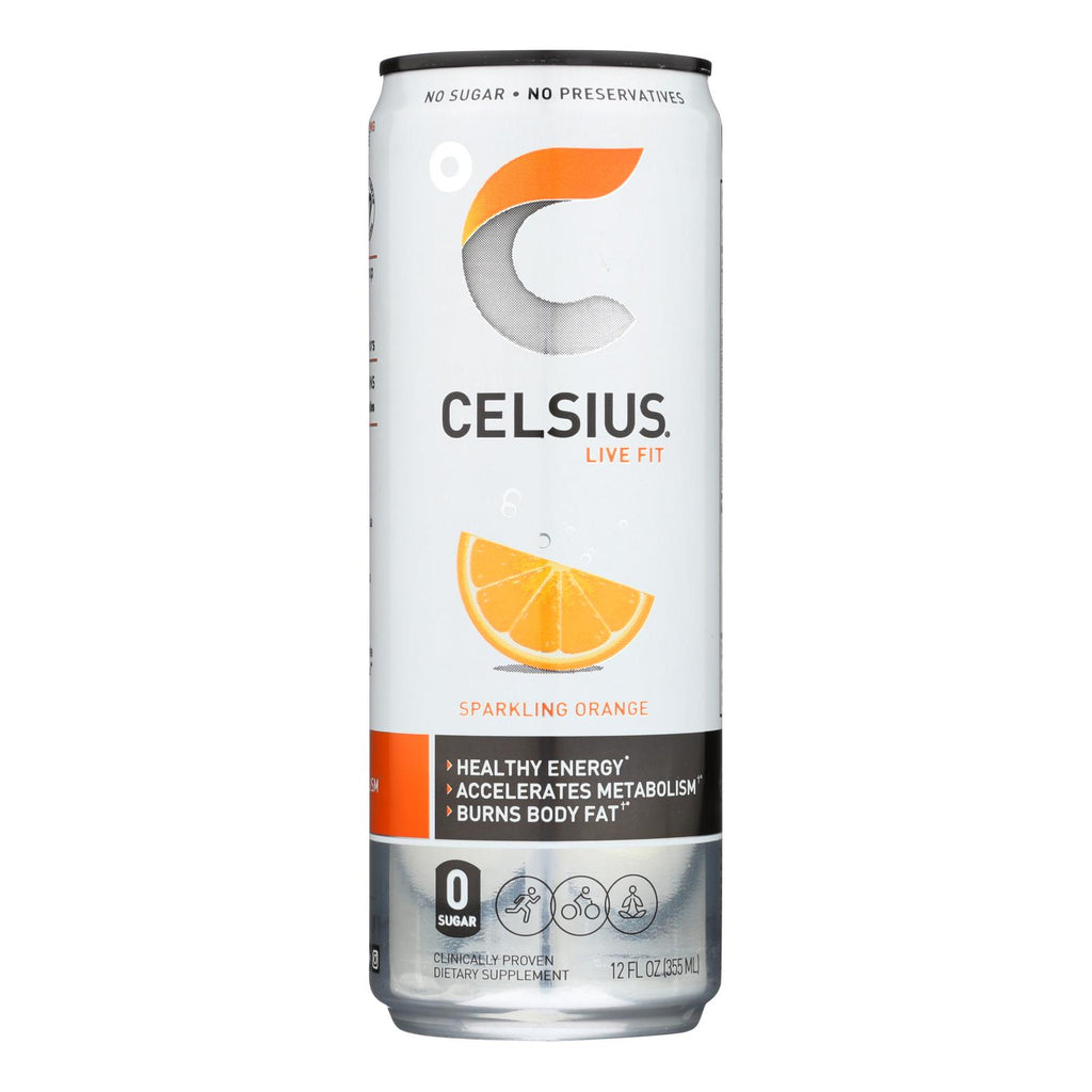 Celsius Sparkling Orange Dietary Supplement  - Case Of 12 - 12 Fz - Lakehouse Foods