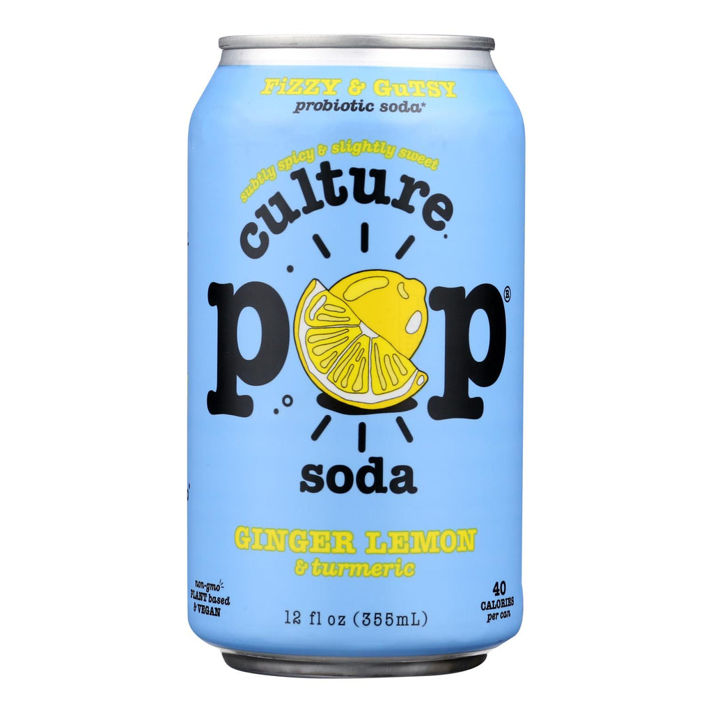 Culture Pop Soda - Soda Ginger Lemon - Case Of 6-4-12 Fz - Lakehouse Foods