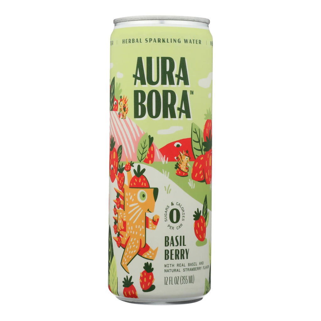 Aura Bora - Sparkling Water Basil Berry - Case Of 12-12 Fz - Lakehouse Foods