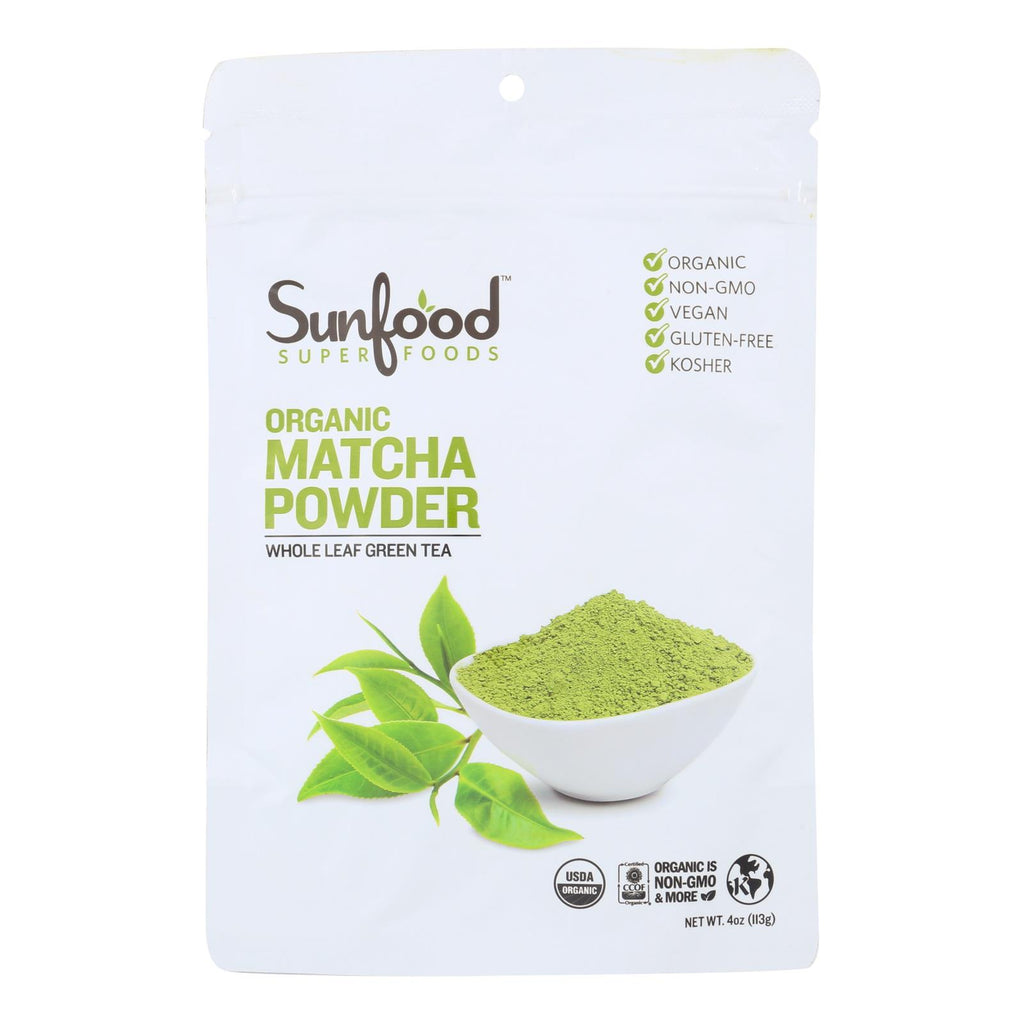 Sunfood - Matcha Powder Green Tea - 1 Each -4 Oz - Lakehouse Foods