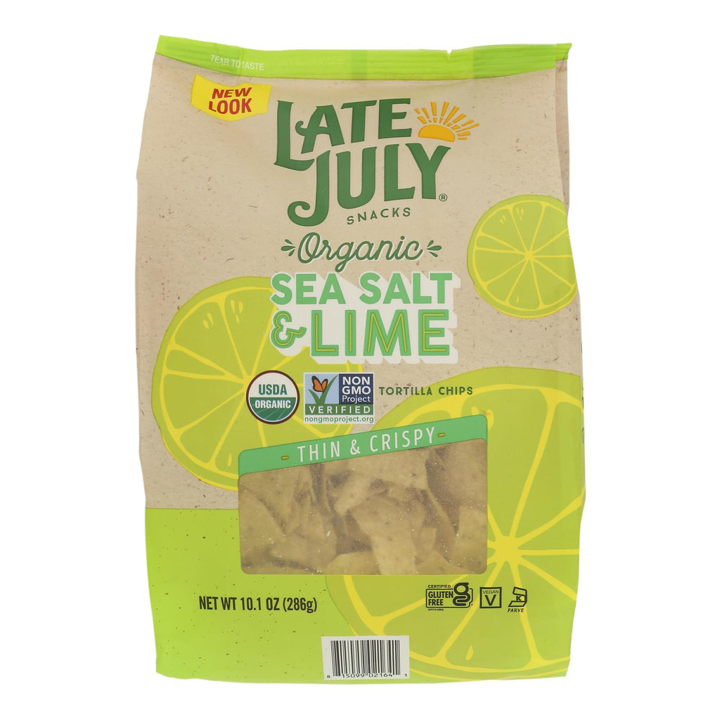 Late July Snacks - Tort Chip Sea Salt Lime - Case Of 9-10.1 Oz - Lakehouse Foods