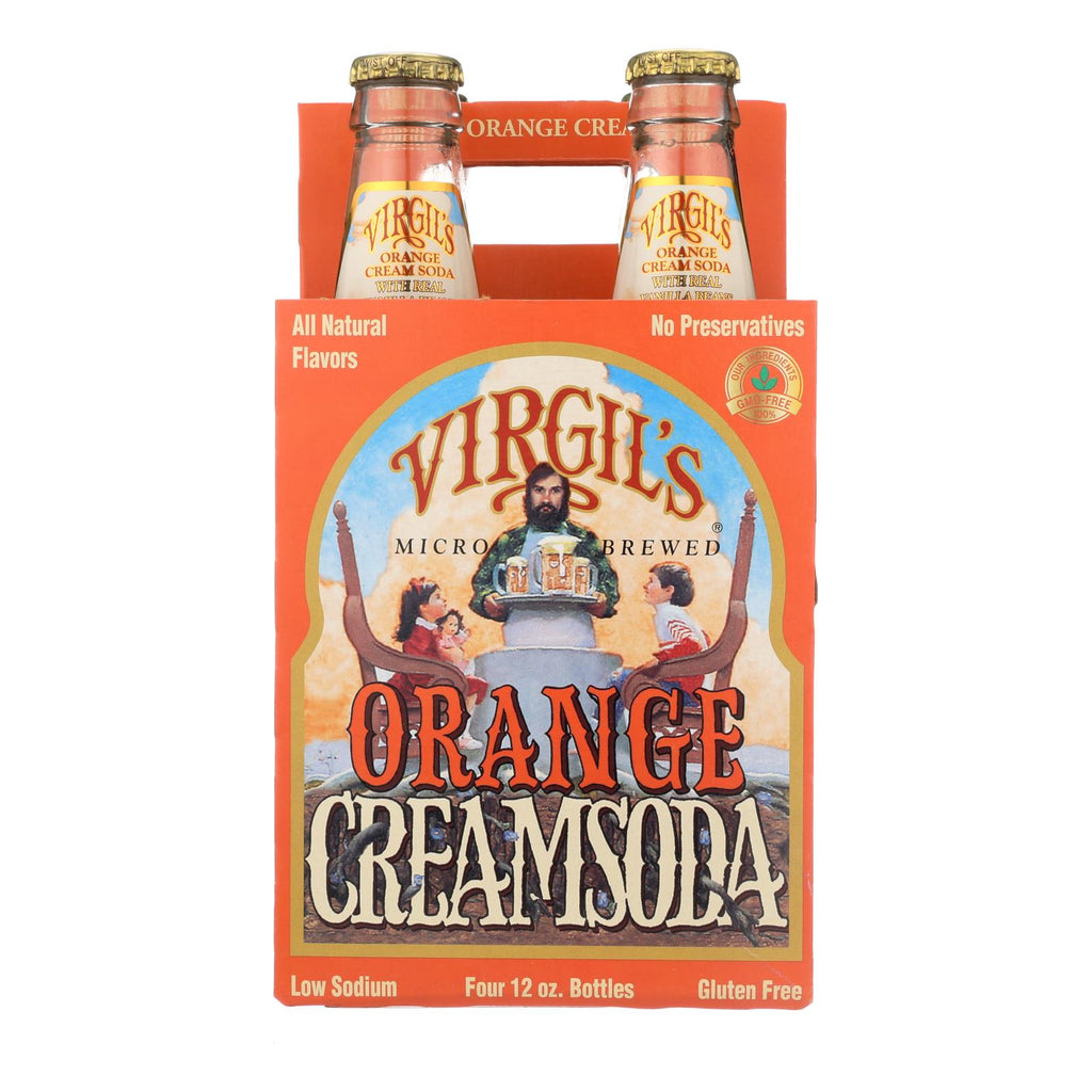 Virgil's Rootbeer Cream Soda - Orange Cream - Case Of 6 - 12 Fl Oz. - Lakehouse Foods