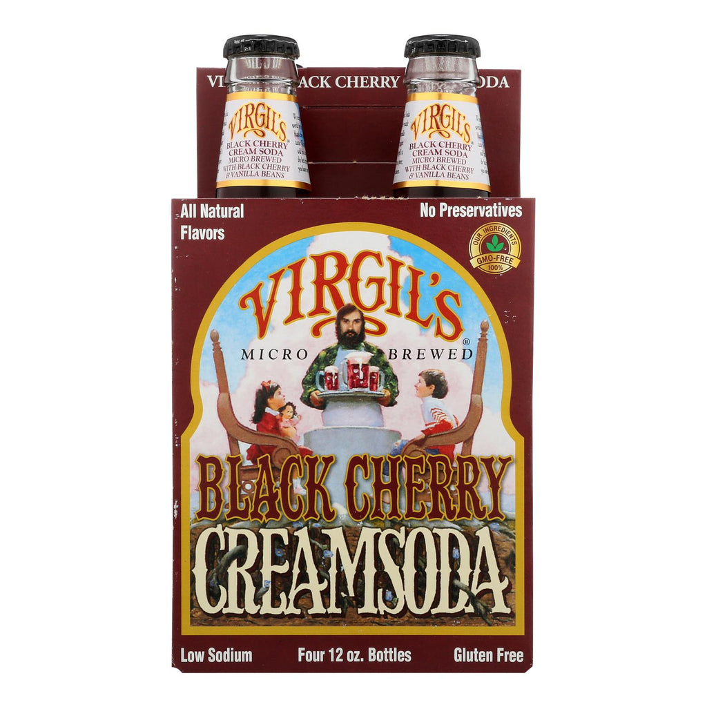 Virgil's Rootbeer Cream Soda - Black Cherry - Case Of 6 - 12 Fl Oz. - Lakehouse Foods