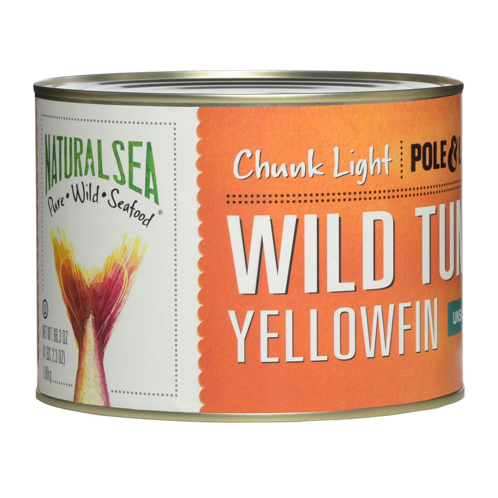 Natural Sea Wild Yellowfin Tuna, Unsalted, Chunk Light - Case Of 6 - 66.5 Oz - Lakehouse Foods