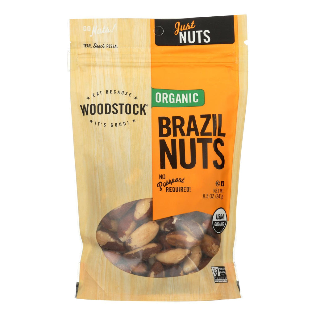 Woodstock Organic Brazil Nuts - Case Of 8 - 8.5 Oz - Lakehouse Foods