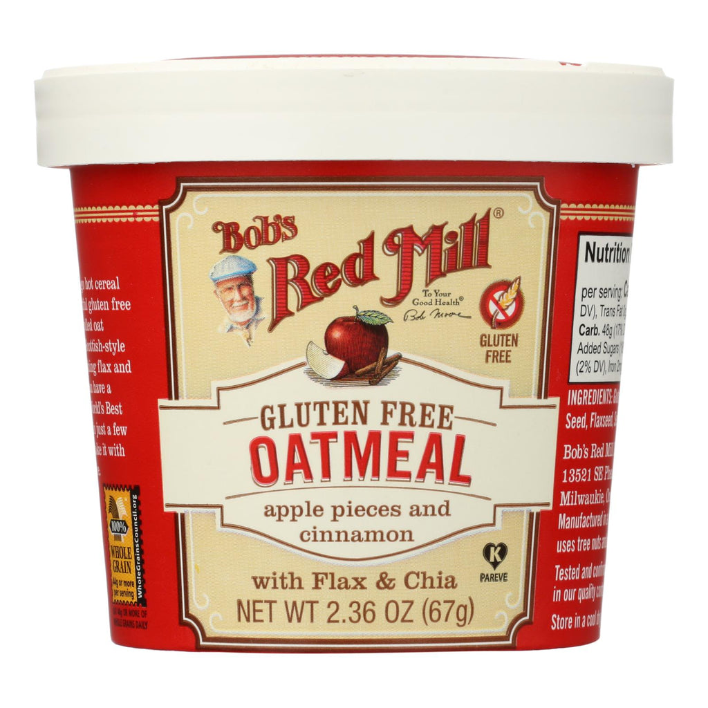 Bob's Red Mill - Gluten Free Oatmeal Cup Apple And Cinnamon - 2.36 Oz - Case Of 12 - Lakehouse Foods