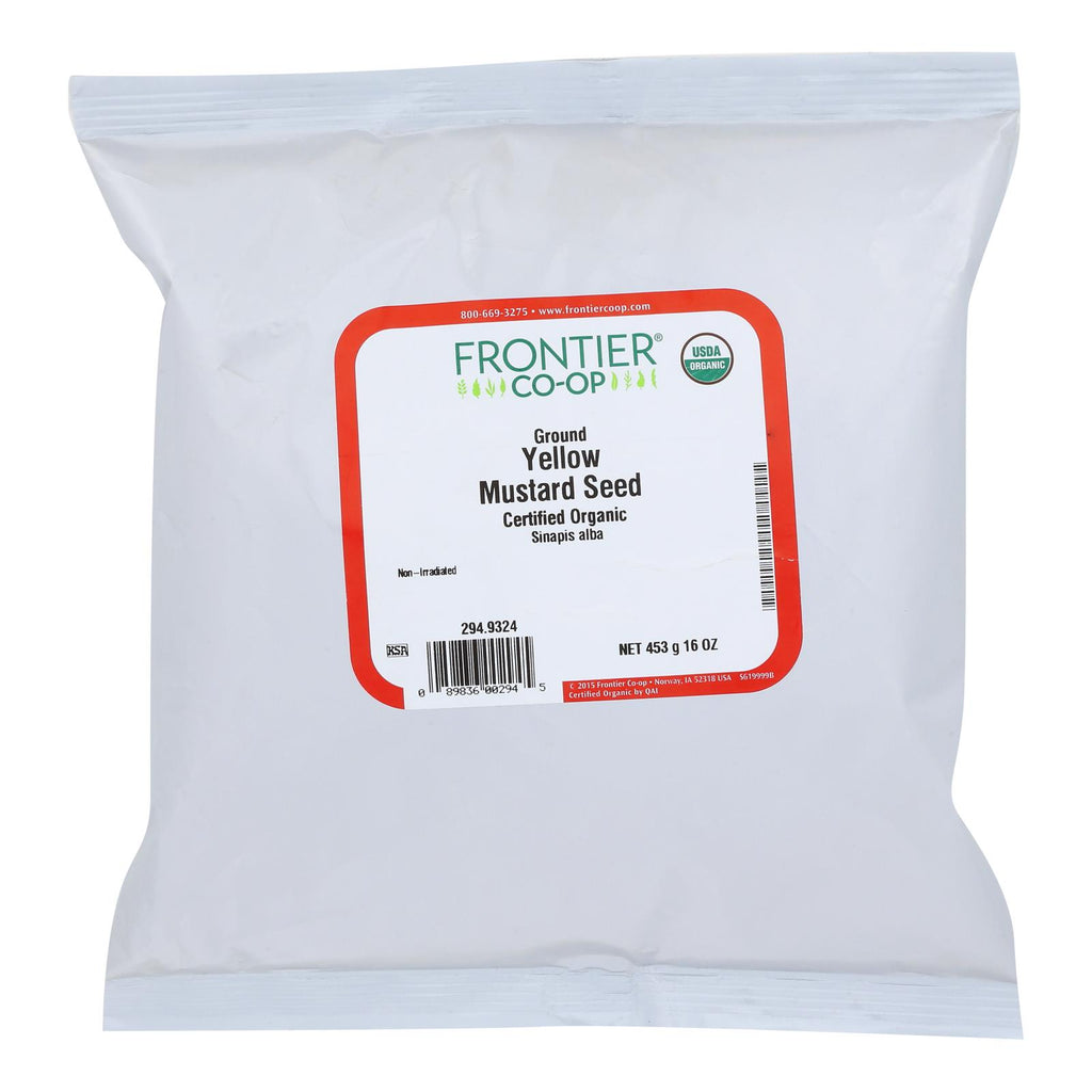 Frontier Herb Mustard Seed Organic Powder Yellow Ground - Single Bulk Item - 1lb - Lakehouse Foods