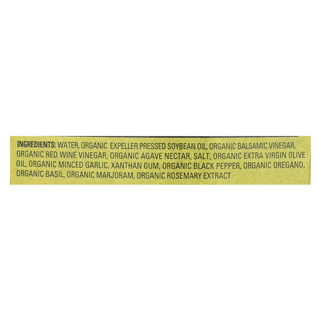 Organic Ville Organic Vinaigrette - Olive Oil And Balsamic - Case Of 6 - 8 Fl Oz. - Lakehouse Foods