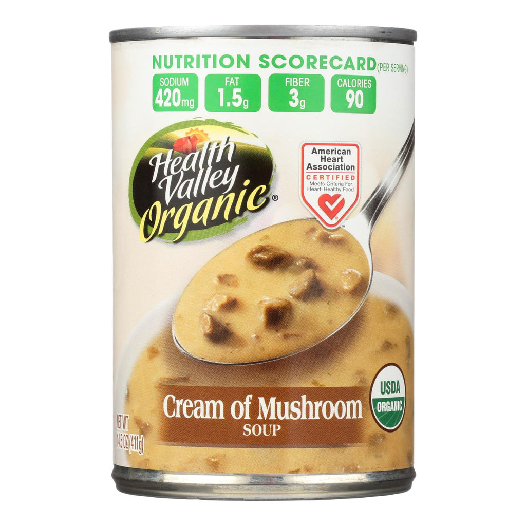 Health Valley Organic Soup - Mushroom Cream - Case Of 12 - 14.5 Oz. - Lakehouse Foods