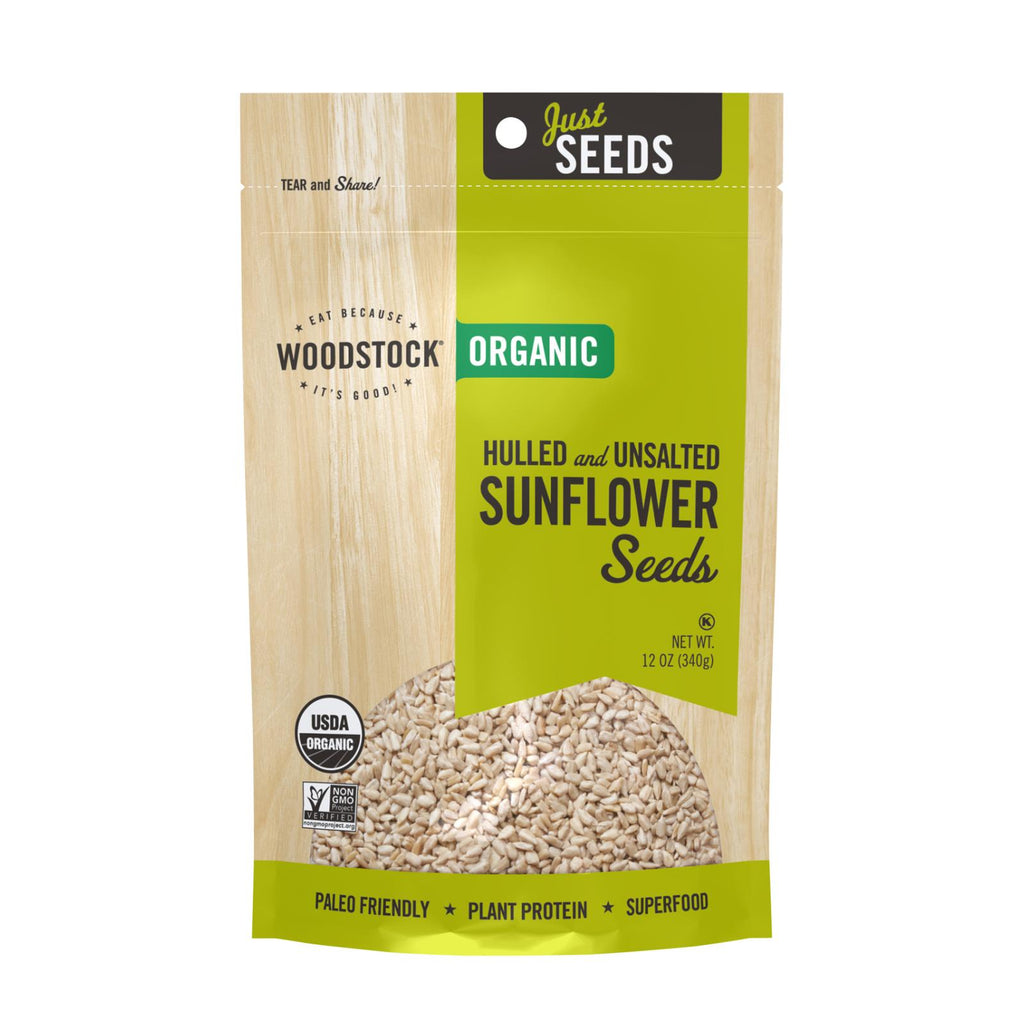 Woodstock Organic Hulled And Unsalted Sunflower Seeds - Case Of 8 - 12 Oz - Lakehouse Foods