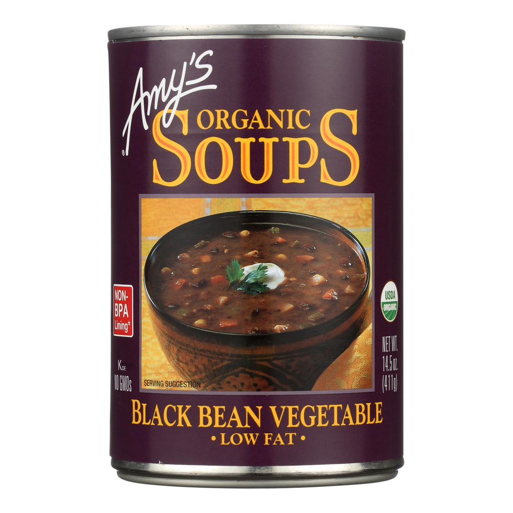 Amy's - Organic Low Fat Black Bean Soup - Case Of 12 - 14.5 Oz - Lakehouse Foods