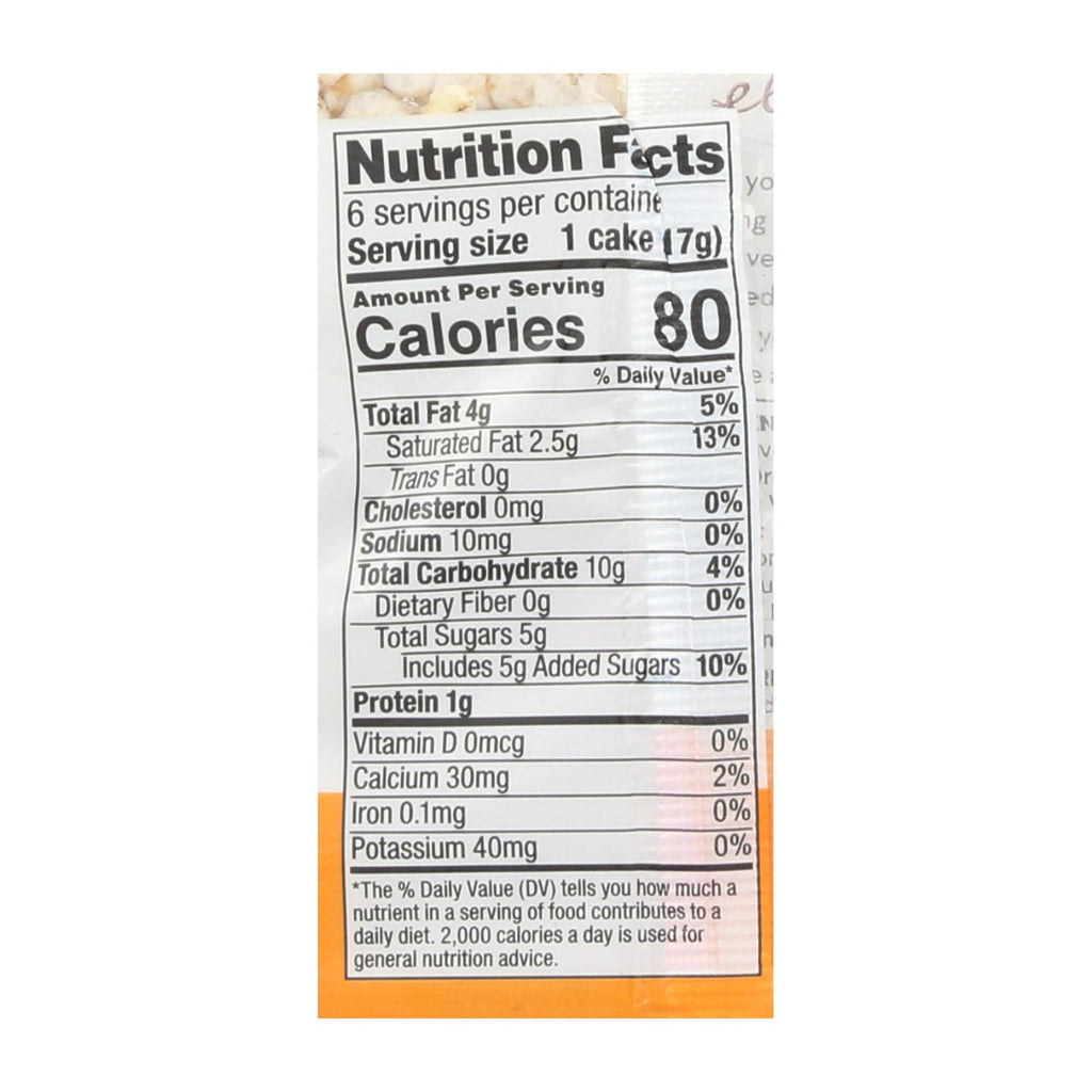 Element Organic Dipped Rice Cakes - Vanilla Orange - Case Of 6 - 3.5 Oz - Lakehouse Foods