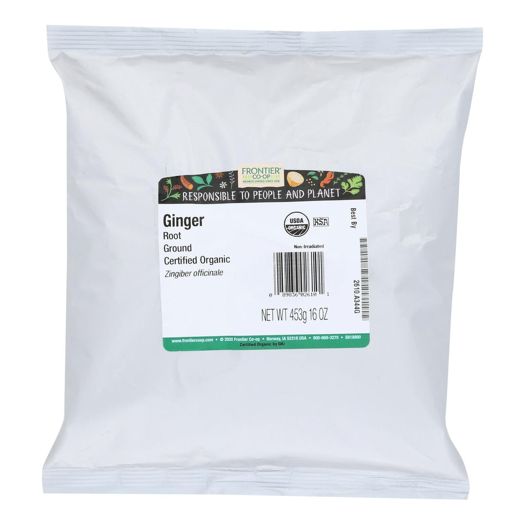 Frontier Herb Ginger Root Organic Powder Ground - Single Bulk Item - 1lb - Lakehouse Foods