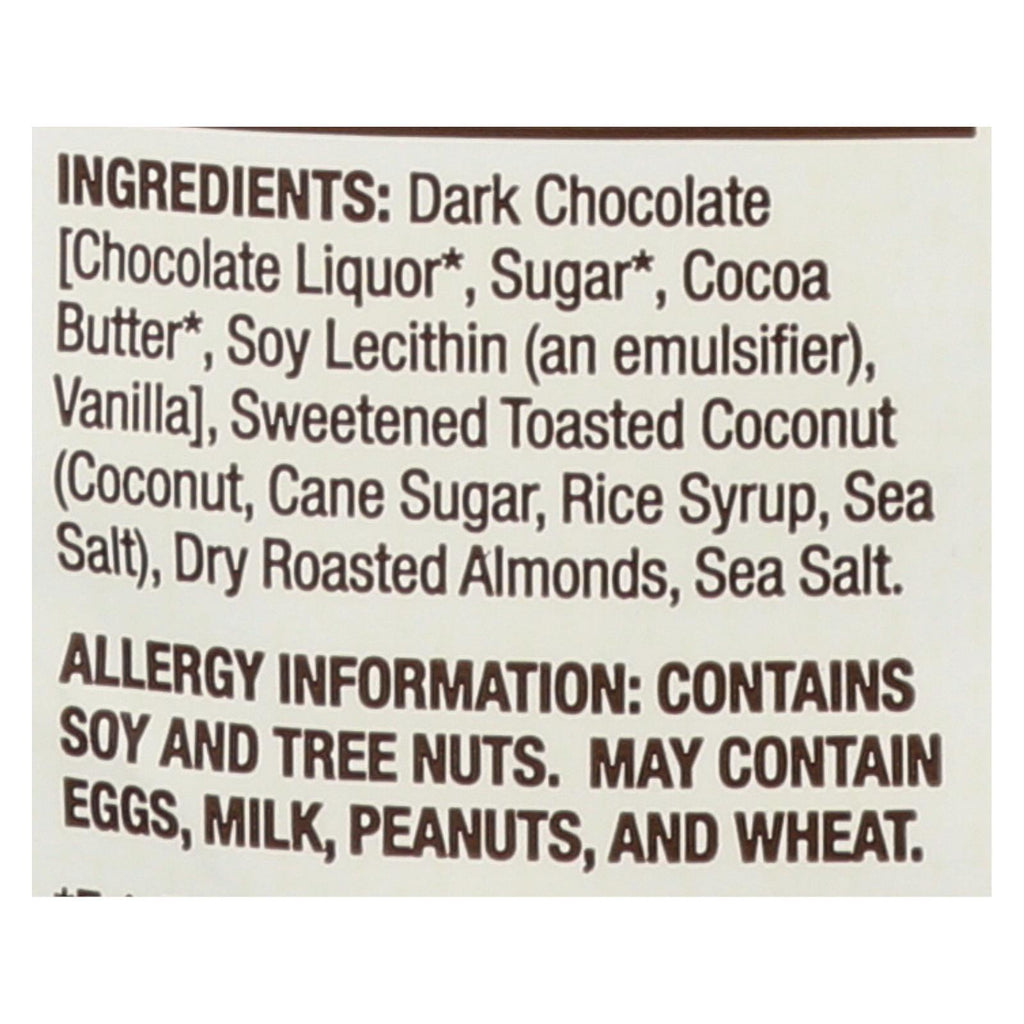 Bark Thins Snacking Chocolate - Dark Chocolate Toasted Coconut With Almonds - Case Of 12 - 4.7 Oz. - Lakehouse Foods