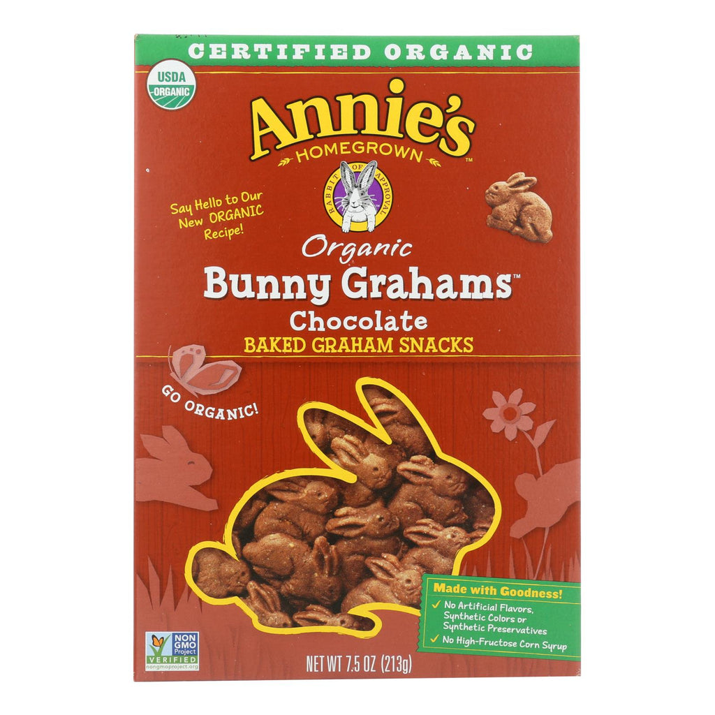 Annie's Homegrown Bunny Grahams Chocolate - Case Of 12 - 7.5 Oz - Lakehouse Foods
