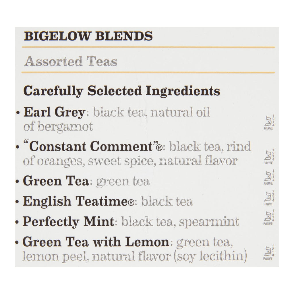 Bigelow Tea Assorted Tea - 6 Variety - Case Of 6 - 18 Bag - Lakehouse Foods