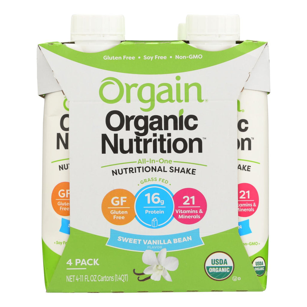 Orgain Organic Nutrition Shake - Vanilla Bean - 11 Fl Oz - Case Of 12 - Lakehouse Foods