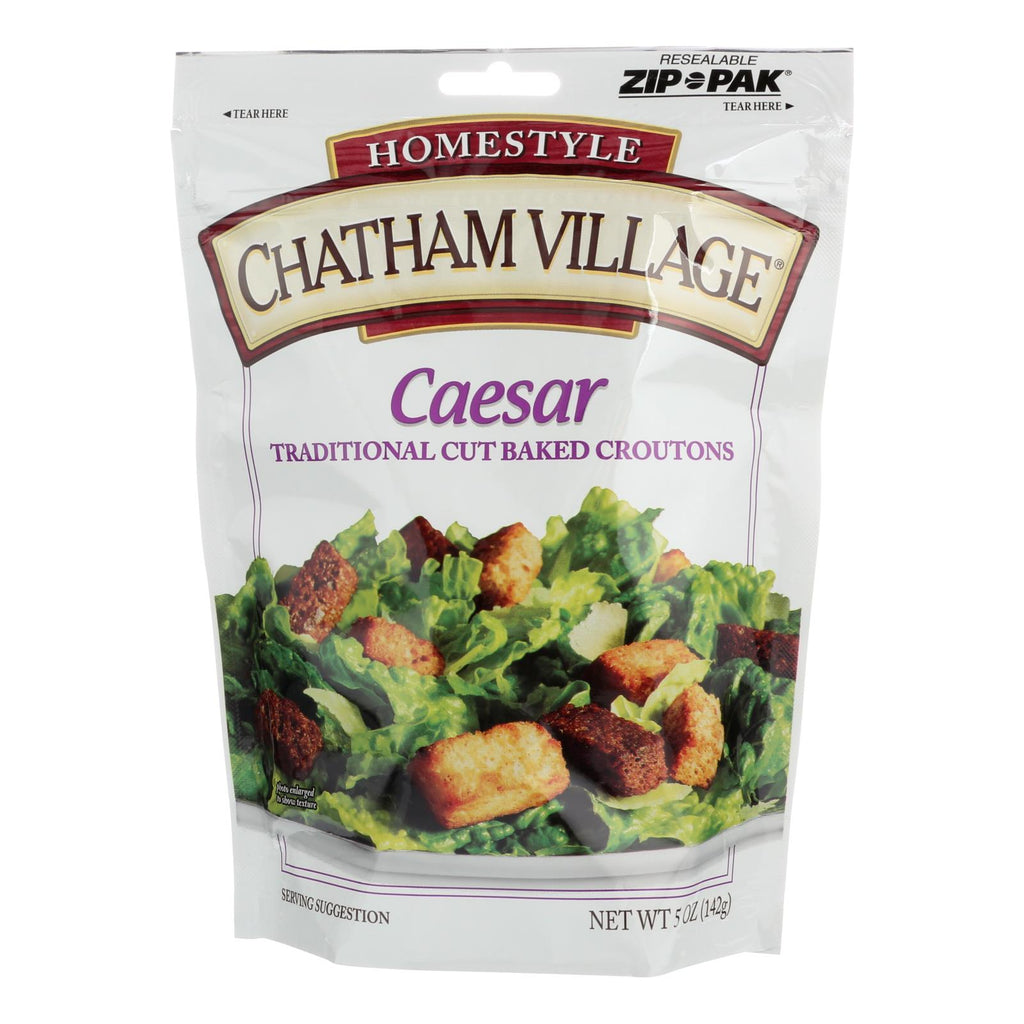 Chatham Village Traditional Cut Croutons - Caesar - Case Of 12 - 5 Oz. - Lakehouse Foods