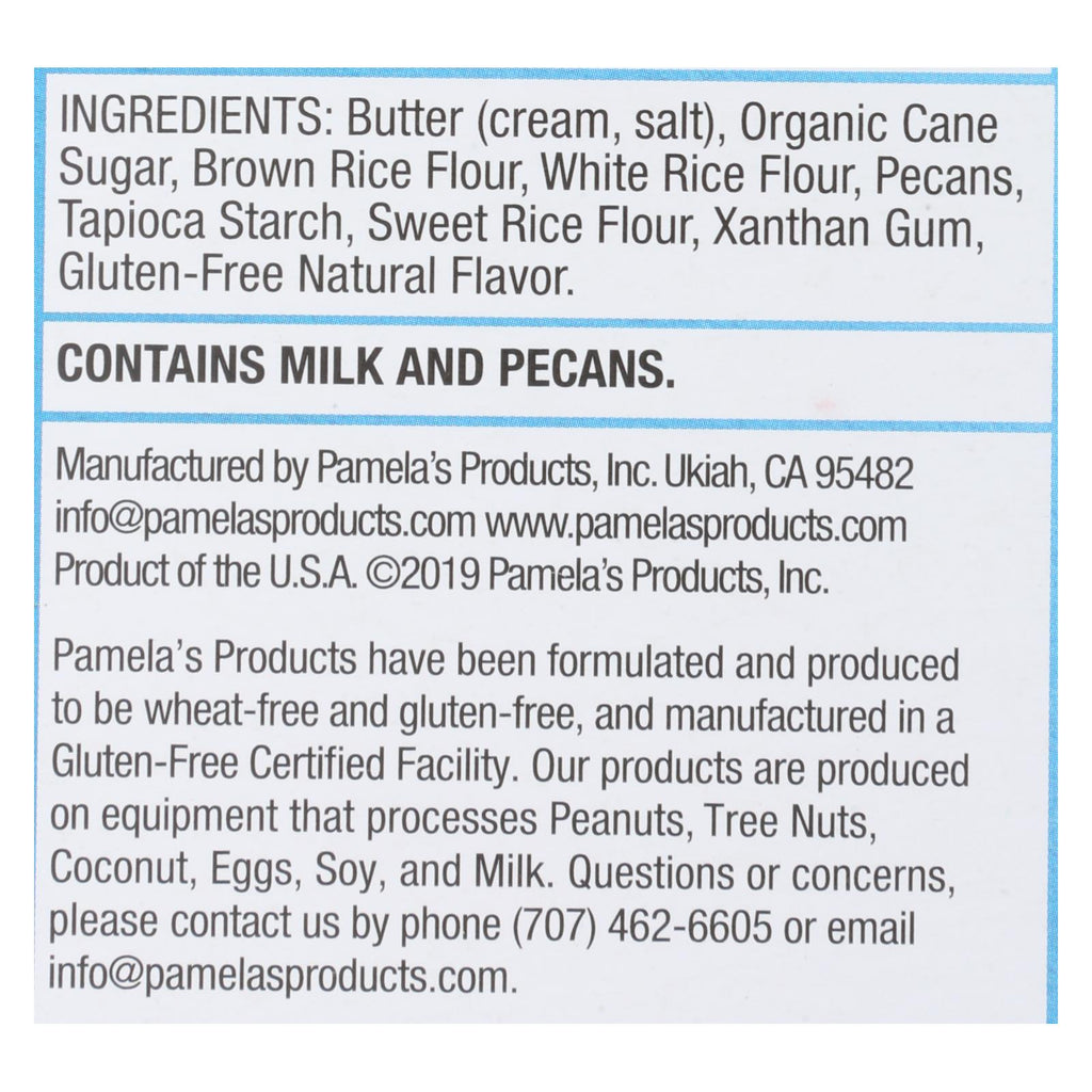 Pamela's Products - Cookies - Pecan Shortbread - Gluten-free - Case Of 6 - 6.25 Oz. - Lakehouse Foods