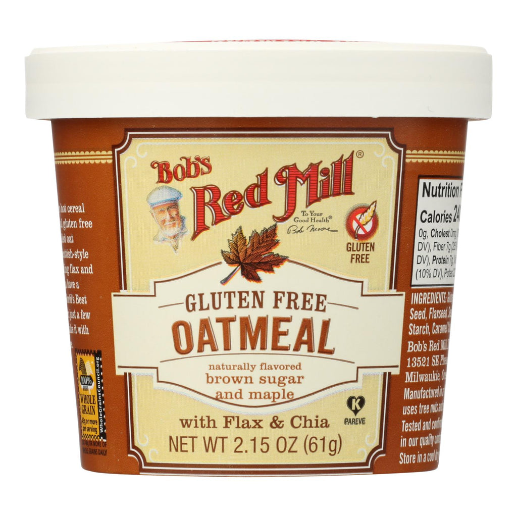 Bob's Red Mill - Gluten Free Oatmeal Cup Brown Sugar And Maple - 2.15 Oz - Case Of 12 - Lakehouse Foods