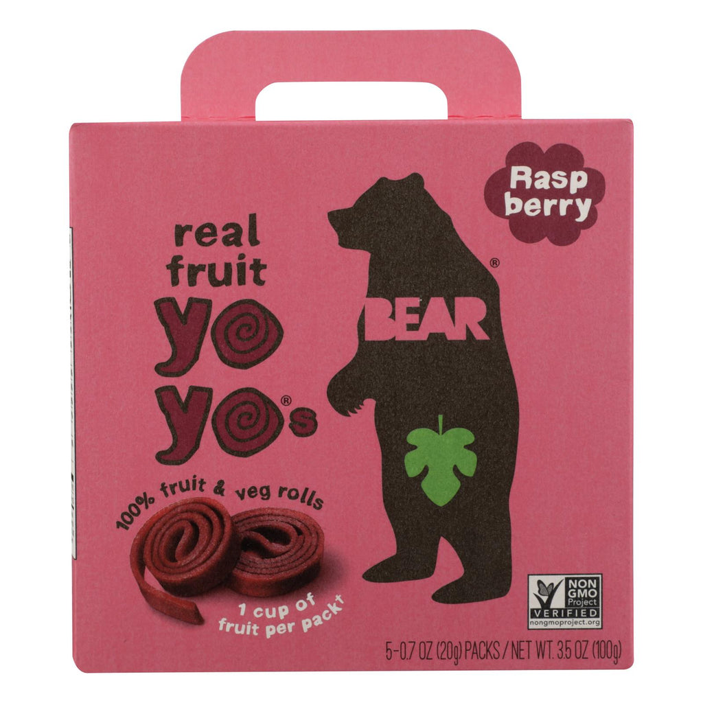 Bear Real Fruit Yoyo Snack - Raspberry - Case Of 6 - 3.5 Oz. - Lakehouse Foods