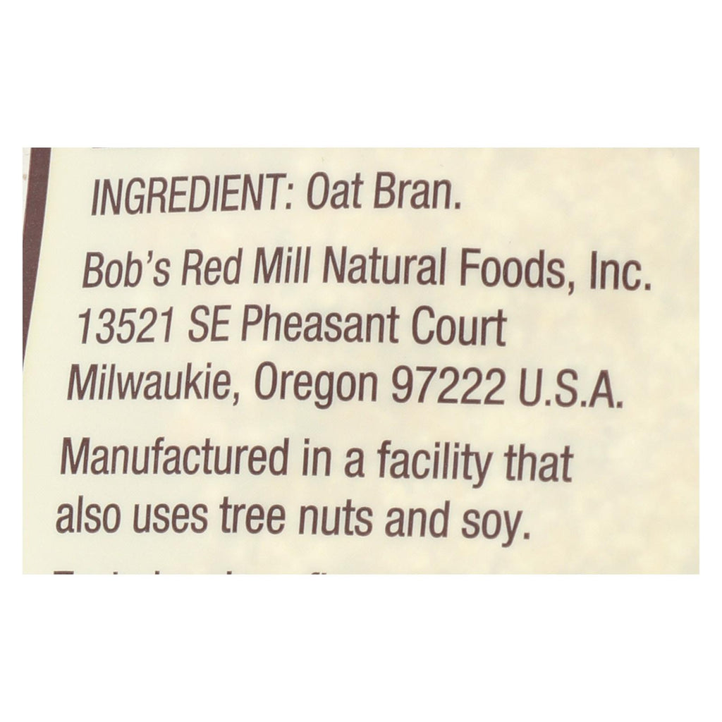 Bob's Red Mill - Oat Bran - Gluten Free - Case Of 4-16 Oz. - Lakehouse Foods