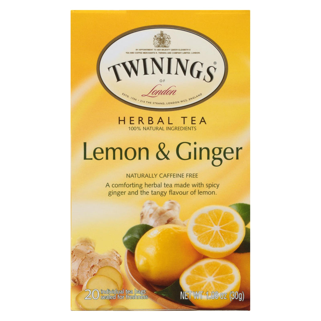 Twinings Tea Green Tea - Lemon And Ginger - Case Of 6 - 20 Bags - Lakehouse Foods
