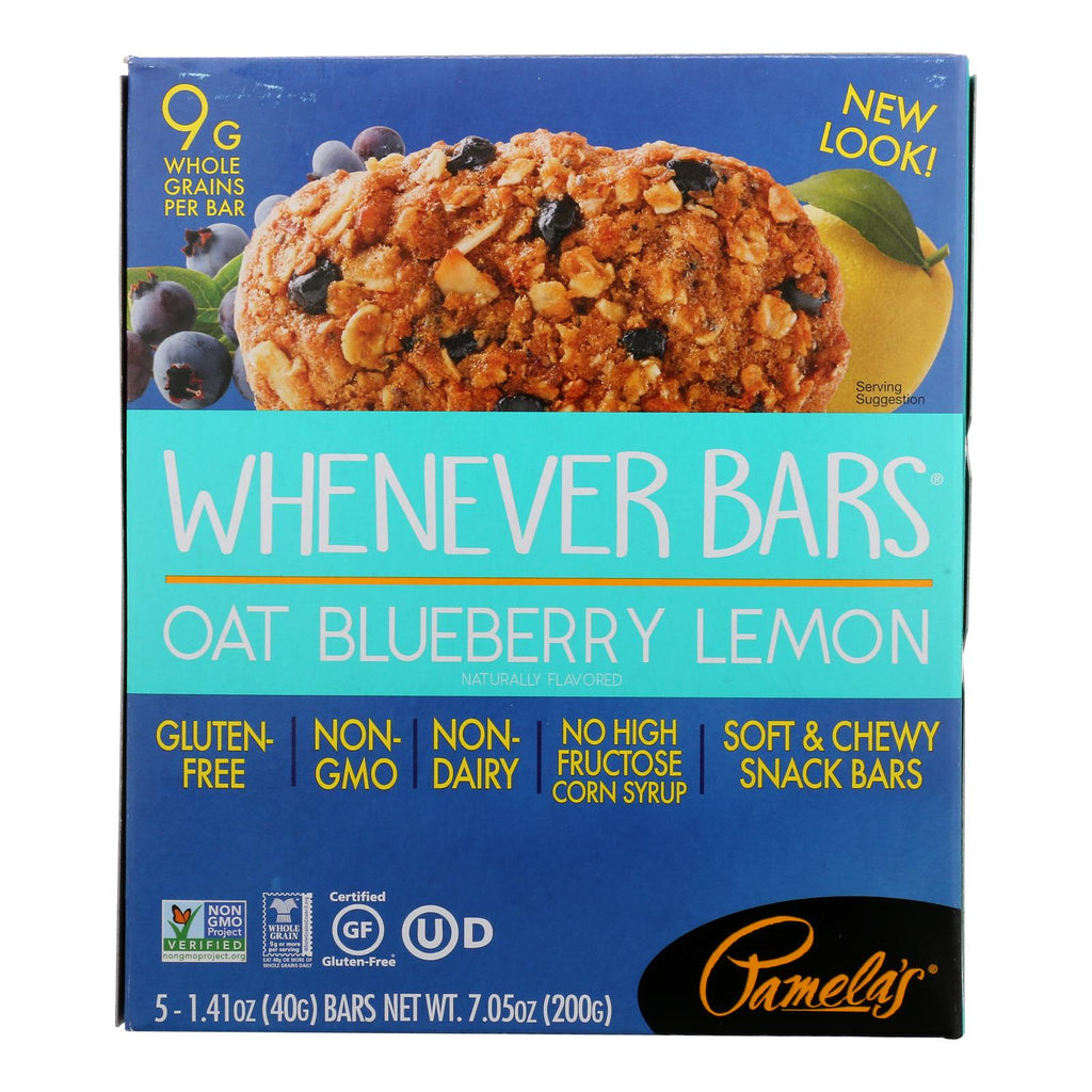 Pamela's Products - Oat Whenever Bars - Blueberry Lemon - Case Of 6 - 1.41 Oz. - Lakehouse Foods