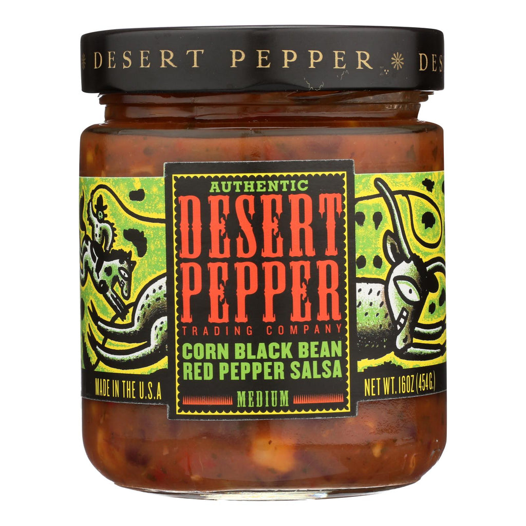 Desert Pepper Trading - Medium Corn Black Bean Red Pepper Salsa - Case Of 6 - 16 Oz. - Lakehouse Foods