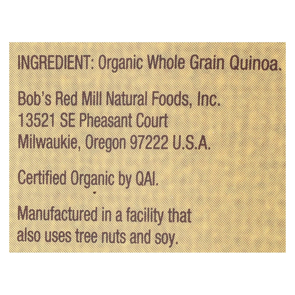 Bob's Red Mill Organic Whole Grain Quinoa - Case Of 4 - 26 Oz - Lakehouse Foods