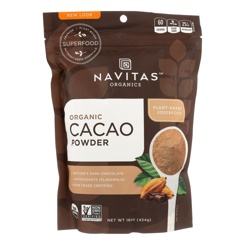 Navitas Naturals Cacao Powder - Organic - Raw - 16 Oz - Case Of 6 - Lakehouse Foods