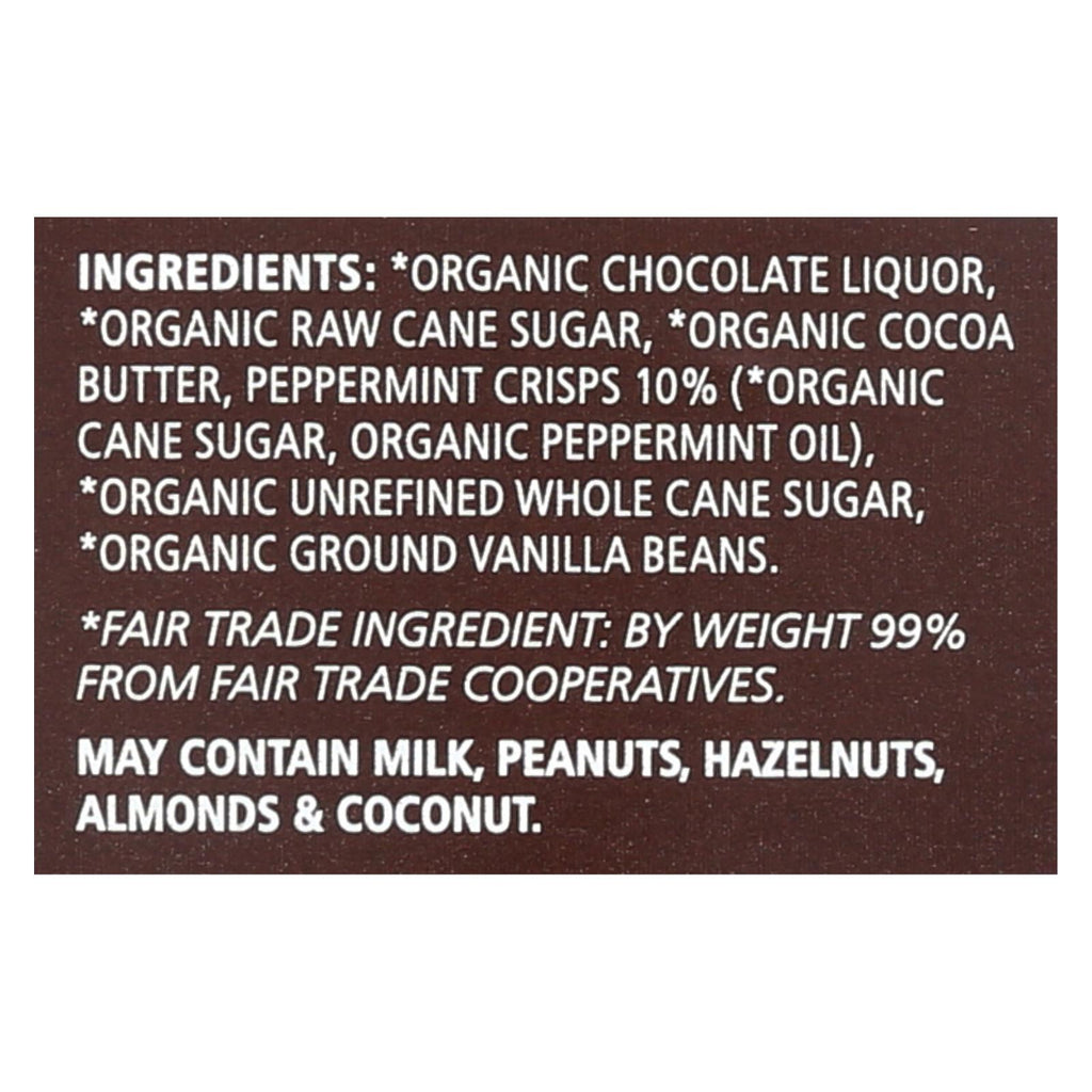 Equal Exchange Organic Dark Chocolate Bar - Mint Crunch - Case Of 12 - 2.8 Oz. - Lakehouse Foods