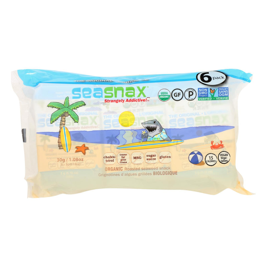 Seasnax Organic Seaweed Snack - Original - Case Of 12 - 1.08 Oz - Lakehouse Foods