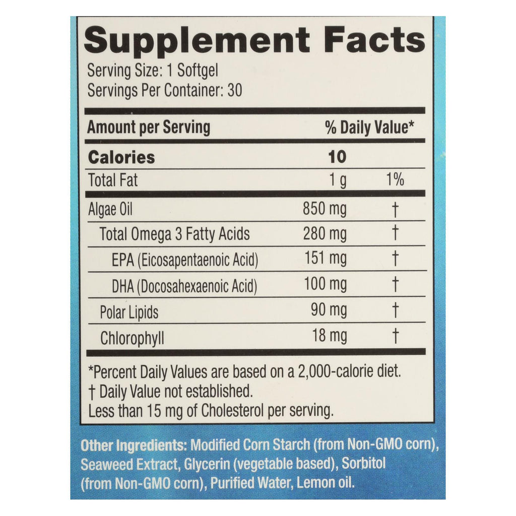 Iwi - Supp Alge Epa-dha Omega3 - Ea Of 1-30 Sgel - Lakehouse Foods