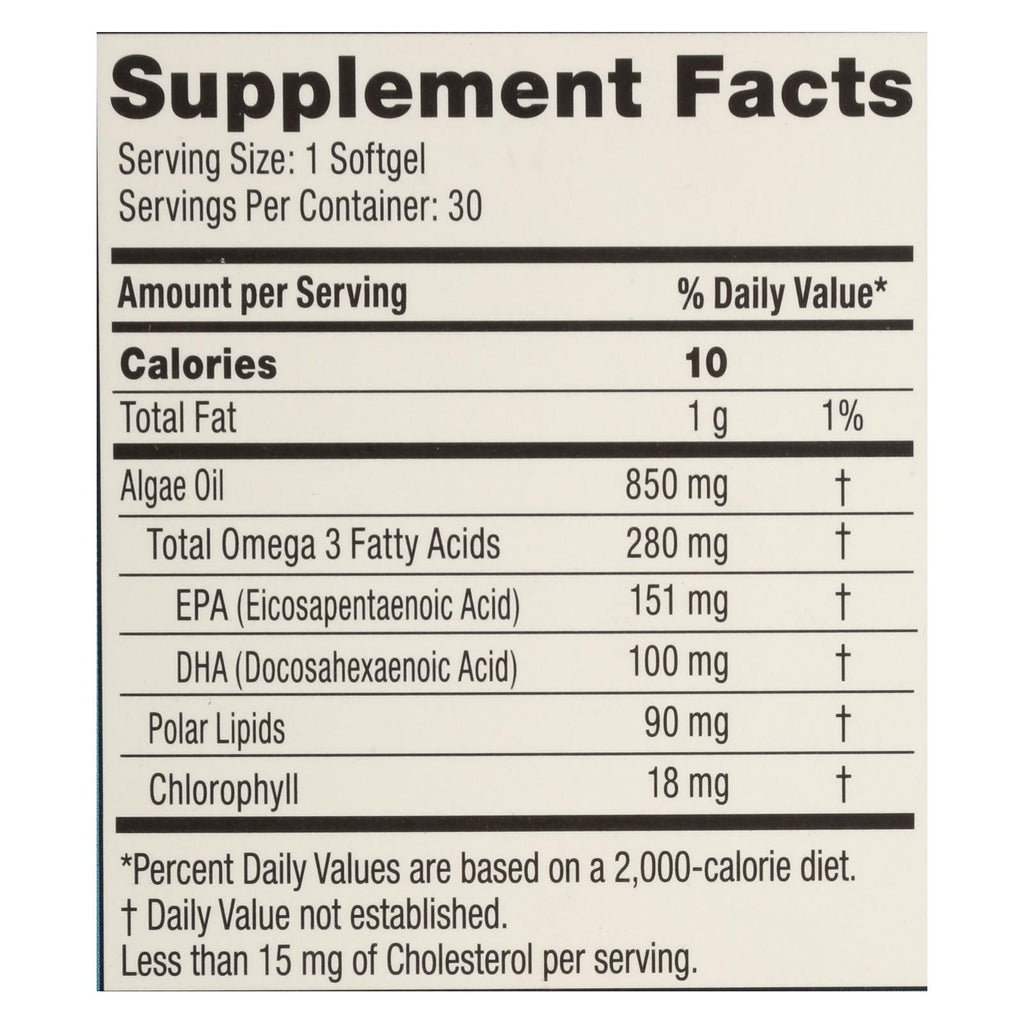 Iwi - Supp Alge Epa-dha Omega3 - Ea Of 1-30 Sgel - Lakehouse Foods