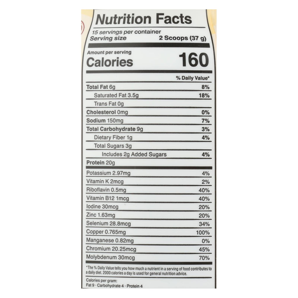 Kos - Protein Pwdr  Vanilla - 1 Each -20.6 Oz - Lakehouse Foods