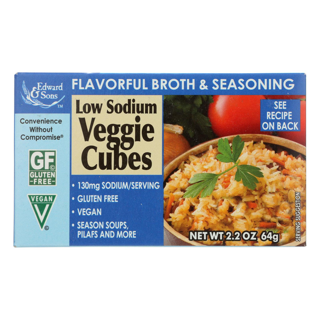 Edwards And Sons Natural Bouillon Cubes - Veggie - Low Sodium - 2.2 Oz - Case Of 12 - Lakehouse Foods