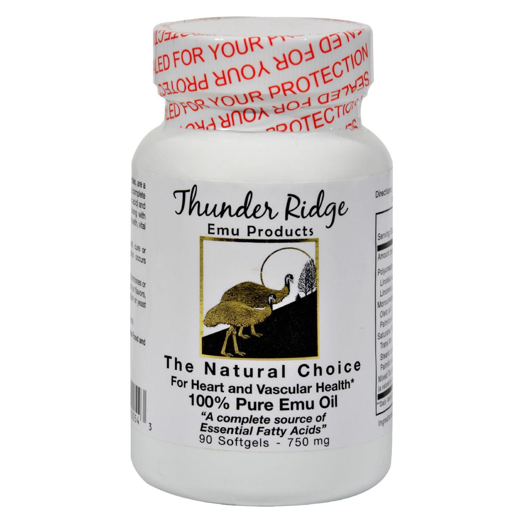 Thunder Ridge 100% Pure Emu Oil - 750 Mg - 90 Softgels - Lakehouse Foods