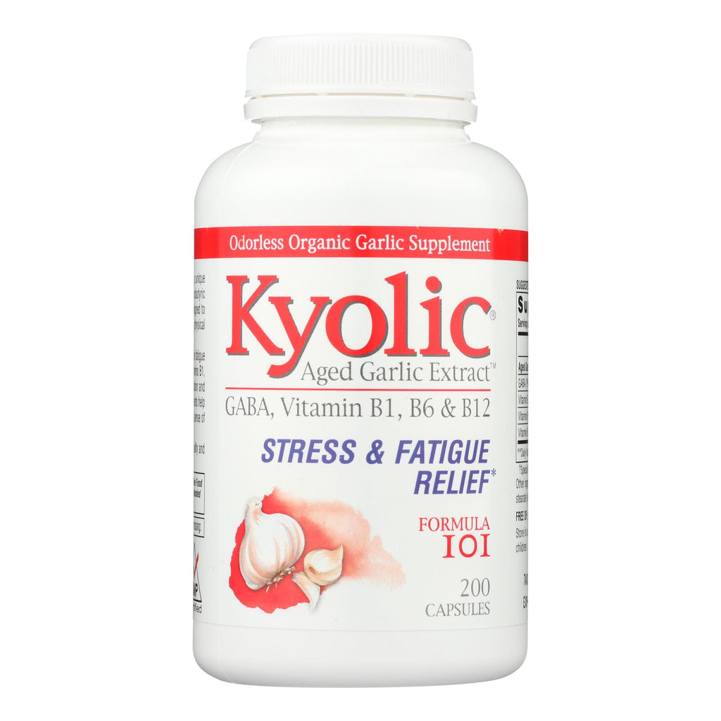 Kyolic - Aged Garlic Extract Stress And Fatigue Relief Formula 101 - 200 Capsules - Lakehouse Foods