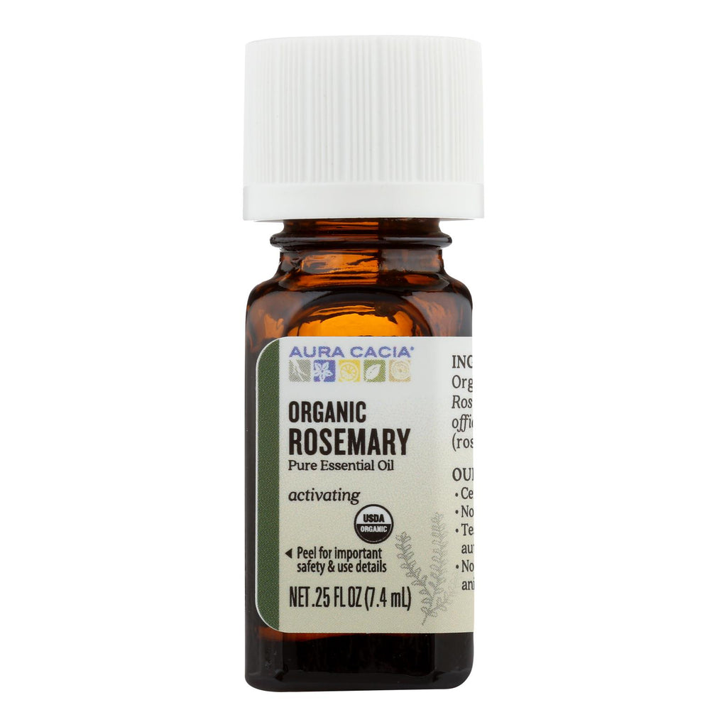 Aura Cacia - Organic Essential Oil - Rosemary - .25 Oz - Lakehouse Foods
