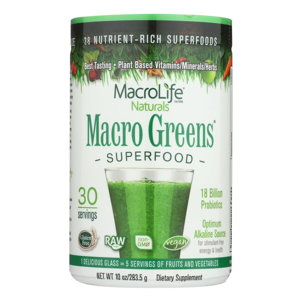 Macrolife Naturals Macro Greens - 10 Oz - Lakehouse Foods