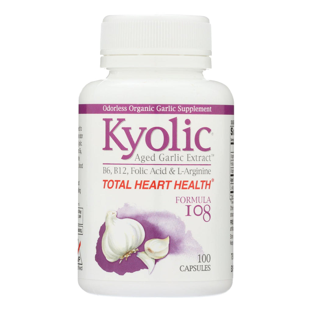 Kyolic - Aged Garlic Extract Total Heart Health Formula 108 - 100 Capsules - Lakehouse Foods