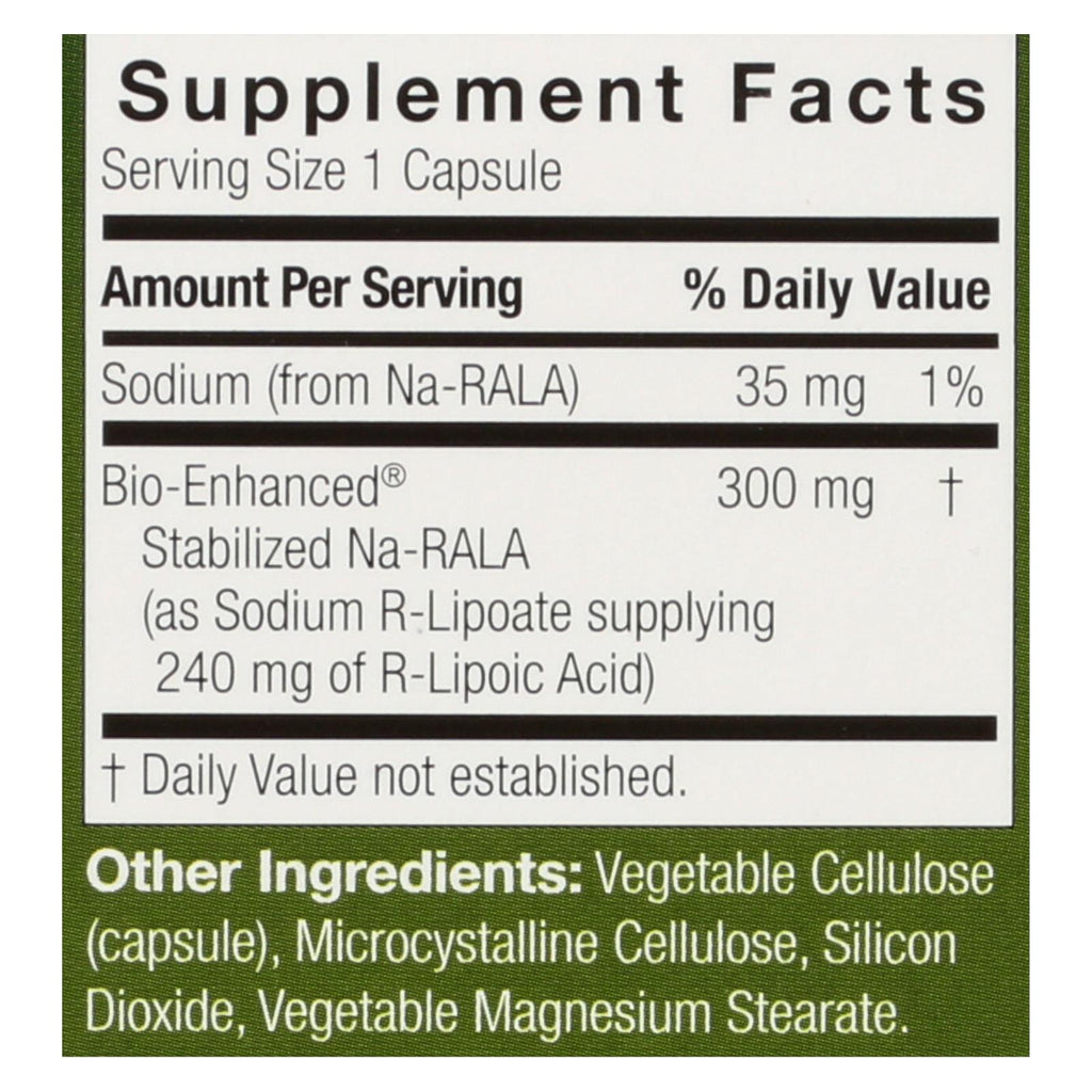 Genceutic Naturals R-lipoic Acid Plus - 300 Mg - 60 Vcaps - Lakehouse Foods